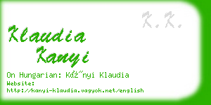 klaudia kanyi business card
